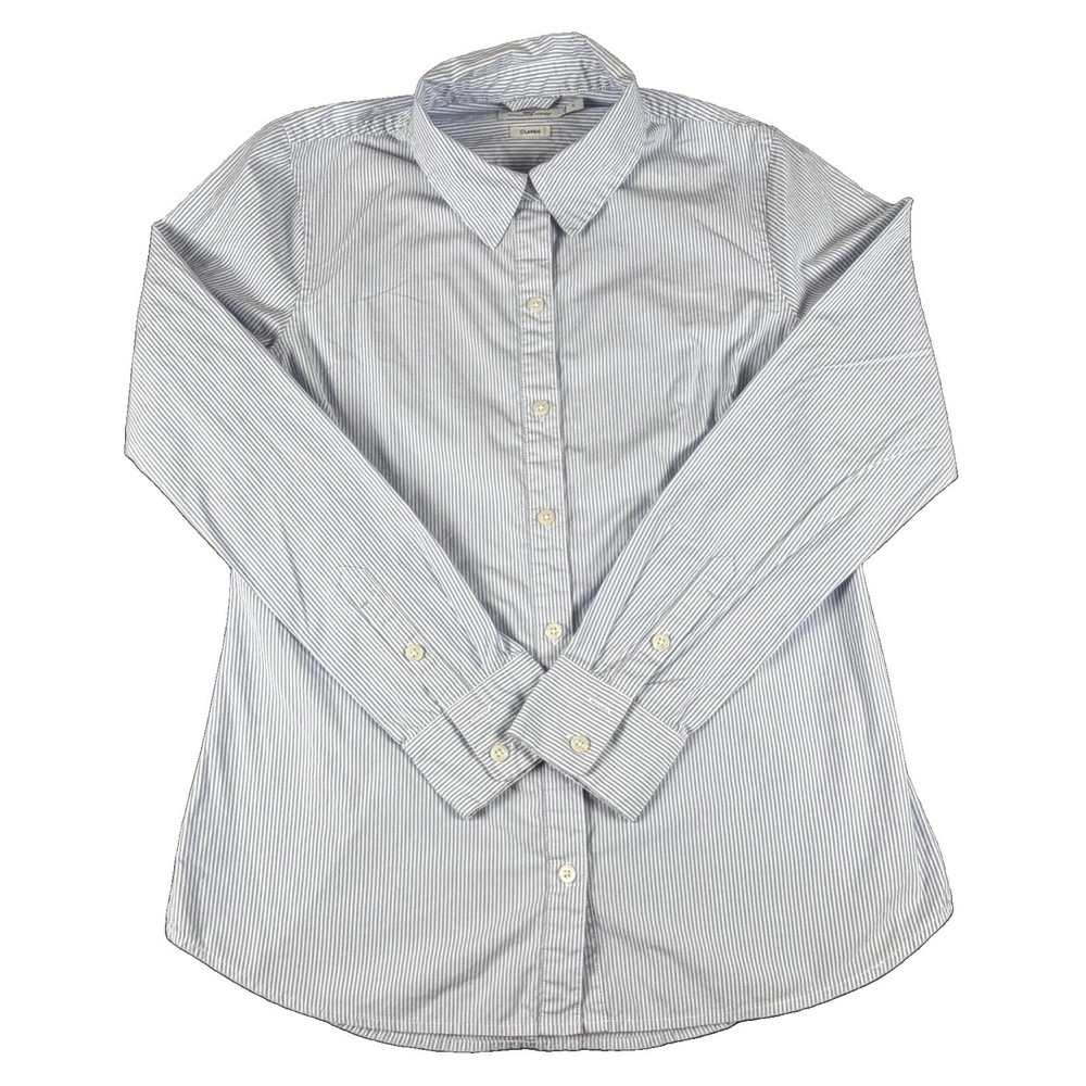 Vineyard Vines Shirt Womens 4 Blue Stripe Long Sleeve Button Up Classic Stretch